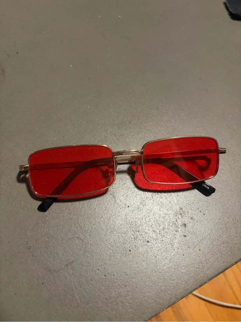 Red Rectangular Men’s Sunglasses